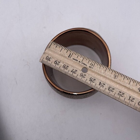 Wide Engraved Bangle Bracelet Gold Tone - Picture 2 of 5